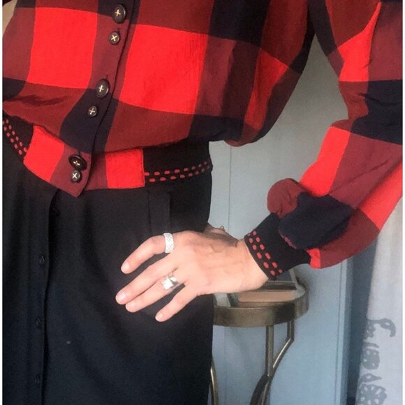 Plaid Jacket, Cropped Jacket,  Baseball Jacket, 80s Jacket | Small - Medium - Picture 3 of 9